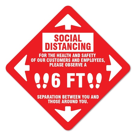 Signmission Social Distancing For Health And Non-Slip Floor Graphic, 3PK, 11 in L, 11 in H, FD-2-X-11-3PK-99995 FD-2-X-11-3PK-99995